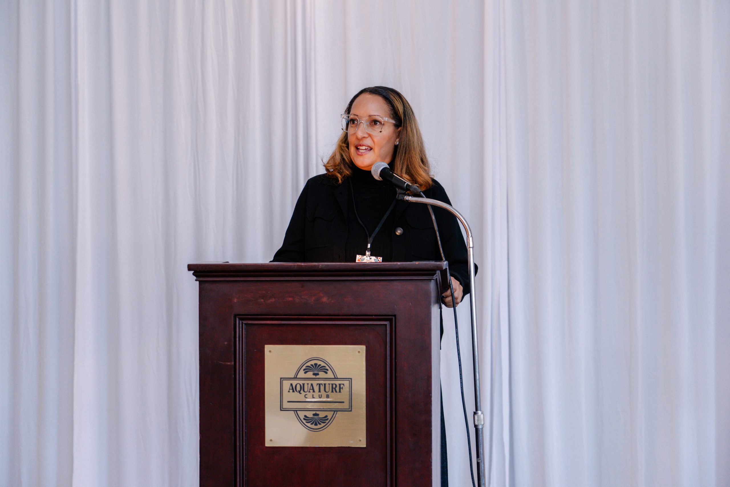 Dr. Stacey Brown at podium